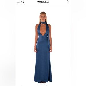 I Am Delilah Elegant Blue Halter Maxi Dress- Margot maxi